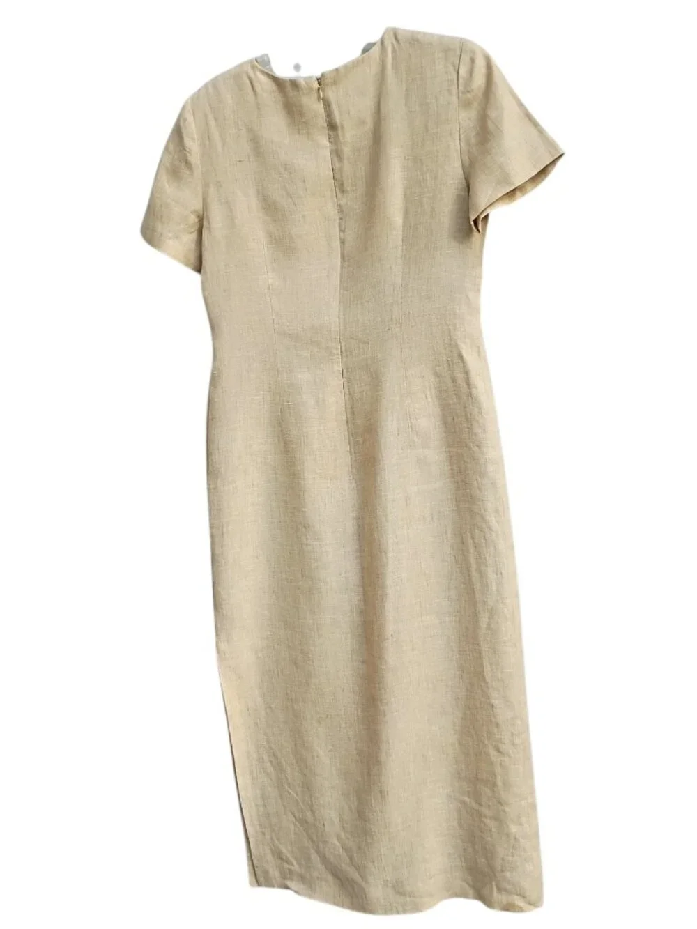 Talbots vintage wheat color linen lined maxi dress sz 6 - Picture 2 of 14